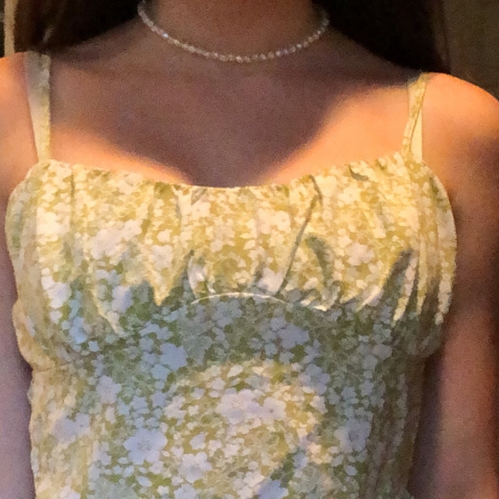 Ruched floral cropped tank top